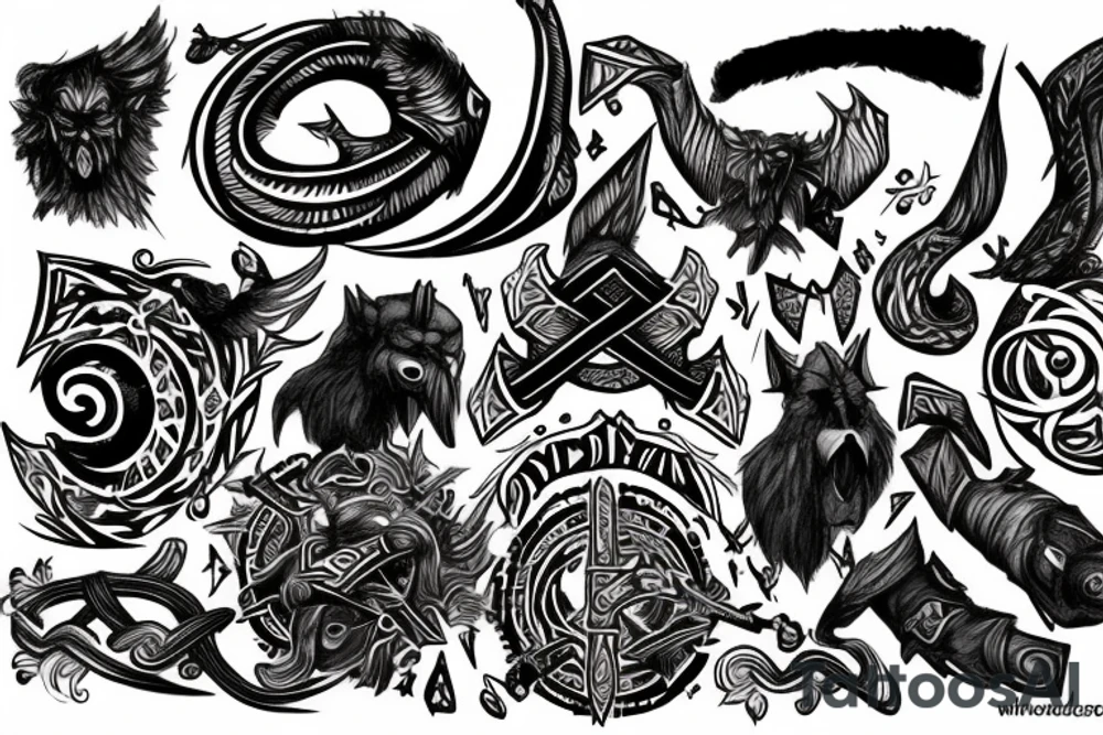 Mimir,kratos,rune,odin tattoo idea