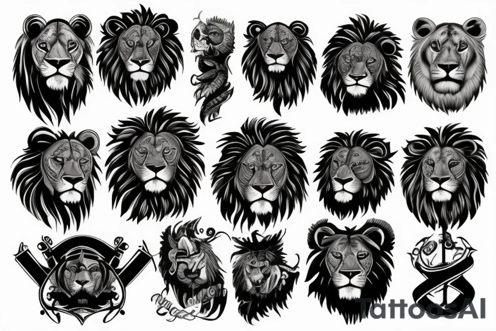 Father and son theme, lions tattoo idea