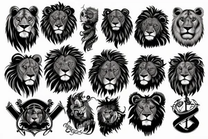 Father and son theme, lions tattoo idea