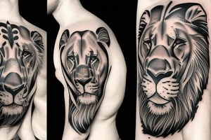 Father and son theme, lions tattoo idea