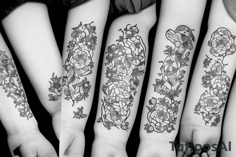 Small ghost with flower tattoo idea