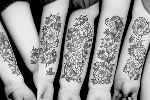 Small ghost with flower tattoo idea