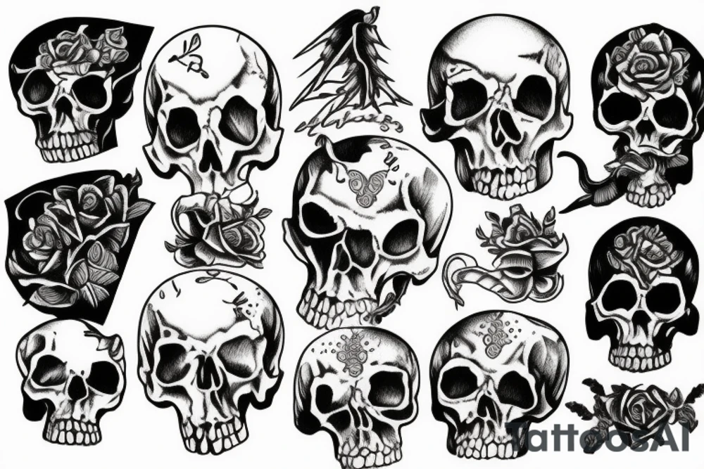 Core on pile of bones tattoo idea