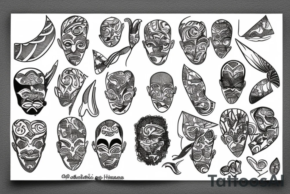 , Spanish heritage, French heritage, and African heritage tattoo idea