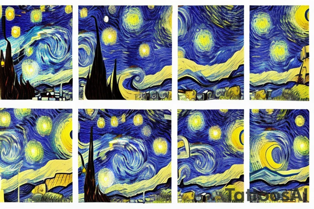 Starry night tattoo idea