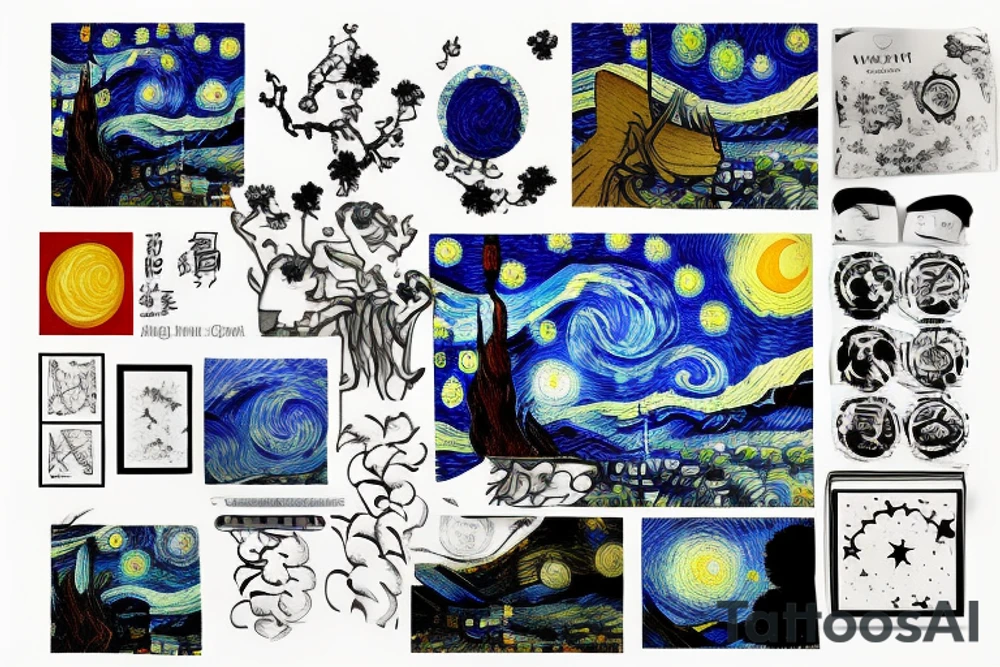 Starry night tattoo idea