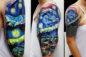 Starry night sleeve tattoo idea