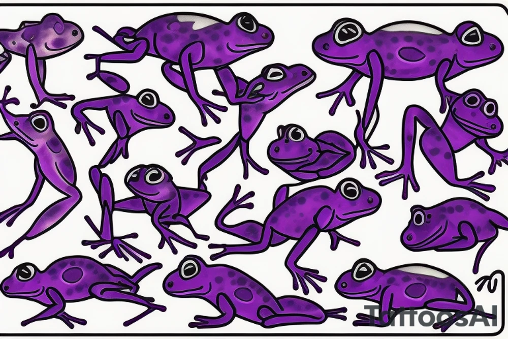 purple frog with a gun tattoo idea