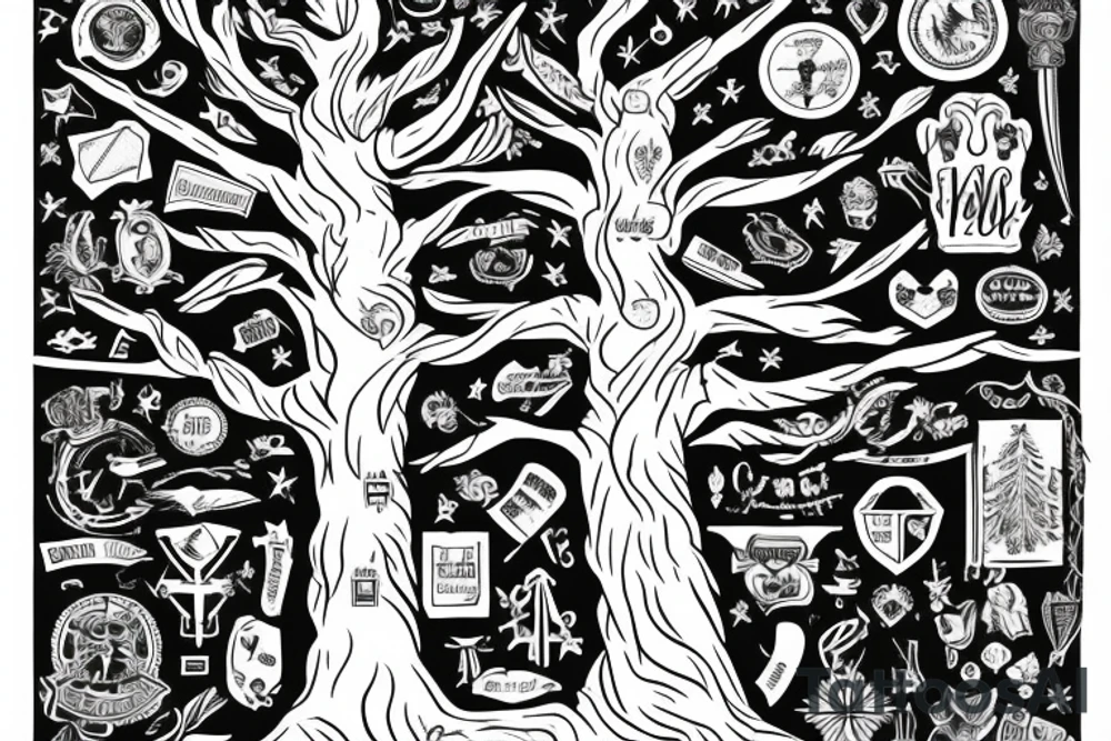 long tree with russian flag and great history tattoo idea