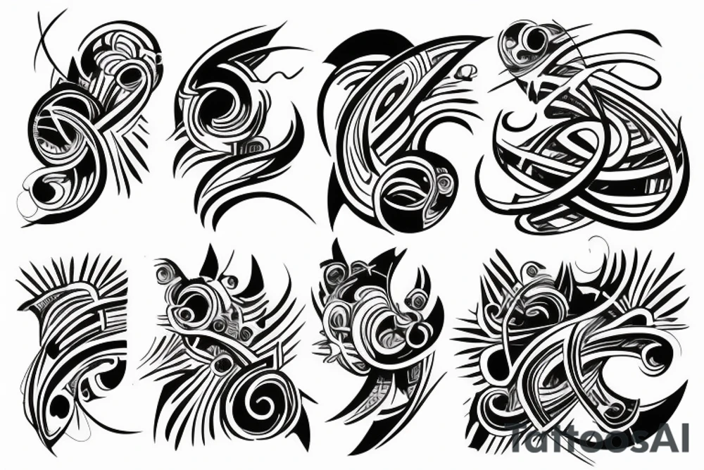 dynamic, showing the pursuit of high technology, abstract style tattoo idea