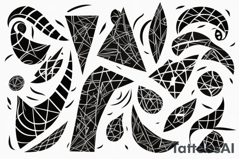 dynamic, showing the pursuit of high technology, abstract style tattoo idea