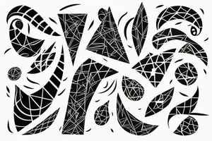 dynamic, showing the pursuit of high technology, abstract style tattoo idea