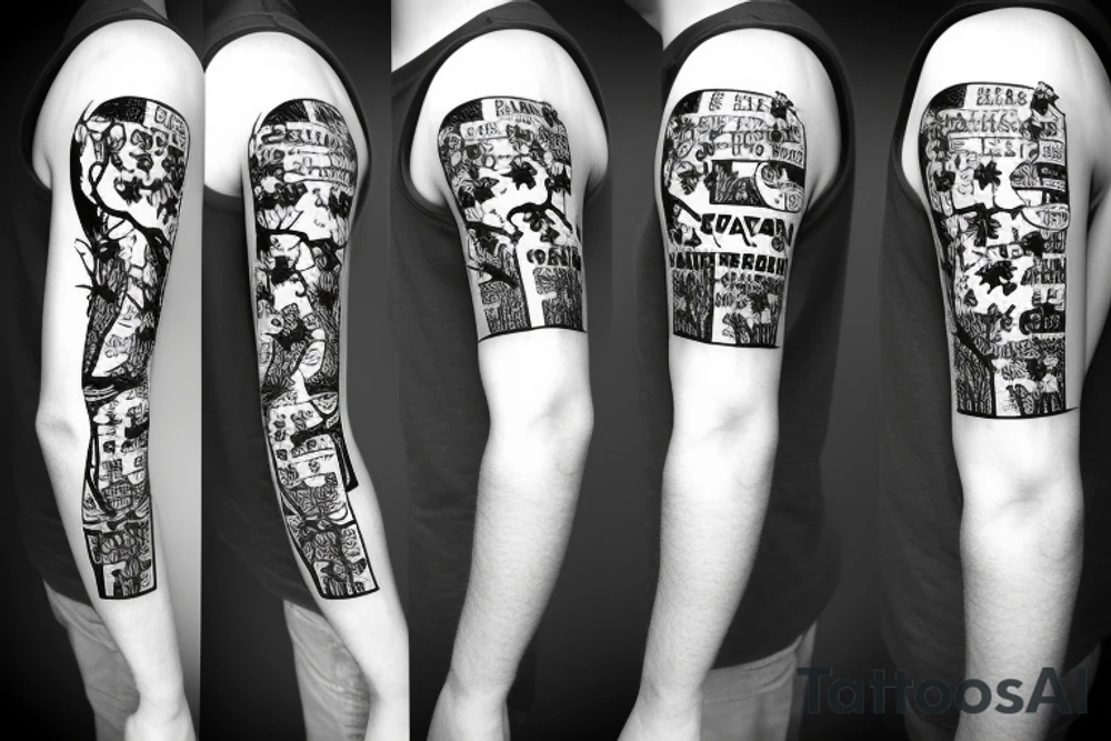 long tree with russian flag and great history tattoo idea