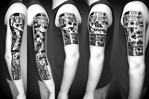 long tree with russian flag and great history tattoo idea