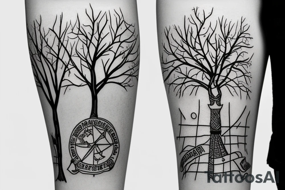 long tree with russian flag and great history tattoo idea