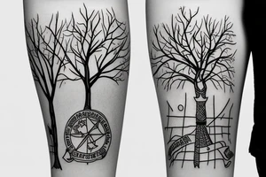 long tree with russian flag and great history tattoo idea