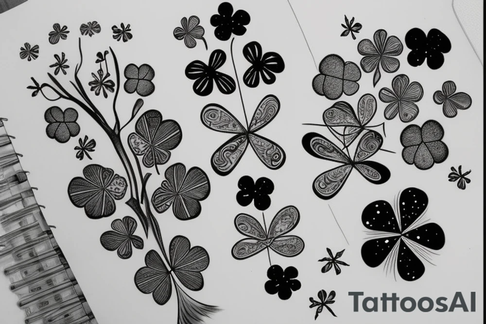 Four-leaf clover tattoo idea