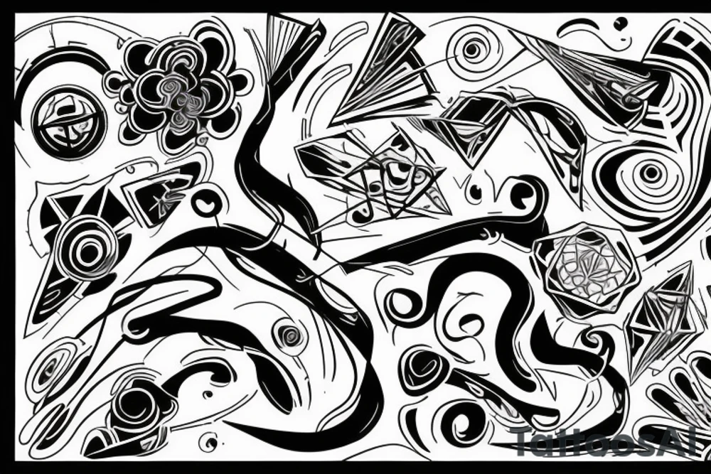 dynamic, showing the pursuit of high technology, abstract style tattoo idea