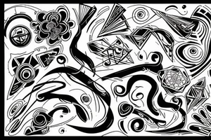 dynamic, showing the pursuit of high technology, abstract style tattoo idea