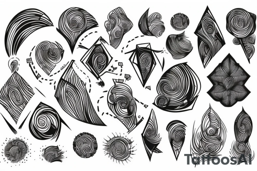 dynamic, showing the pursuit of high technology, abstract style tattoo idea