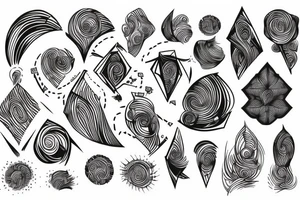 dynamic, showing the pursuit of high technology, abstract style tattoo idea