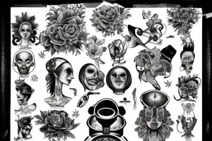 humanoid washbasin tattoo idea