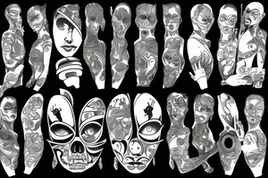 humanoid washbasin tattoo idea