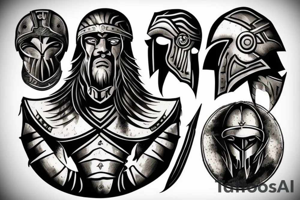 Spartan warrior tattoo idea