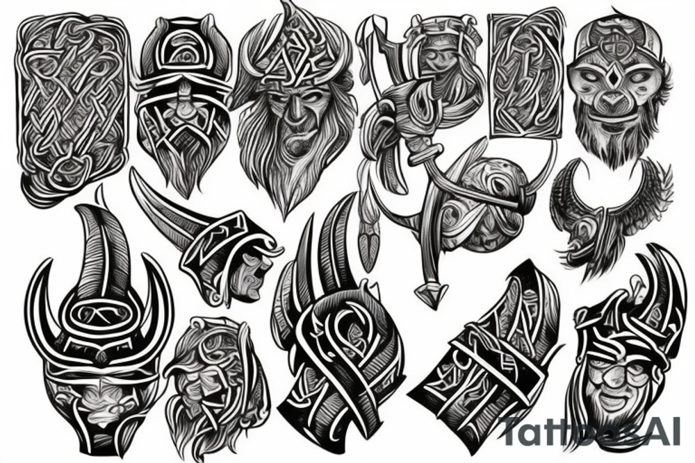 full hand viking tatoo tattoo idea