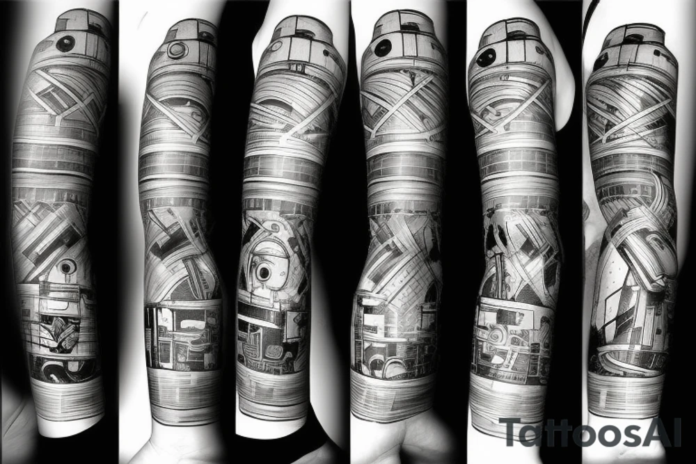 robot art tattoo idea