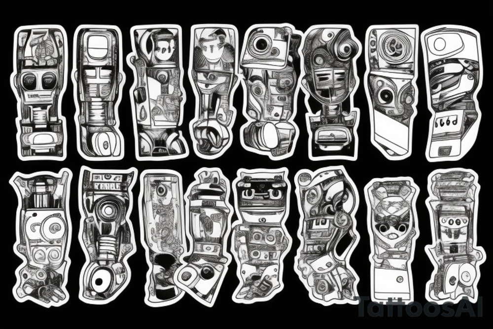 robot art tattoo idea