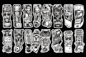 robot art tattoo idea
