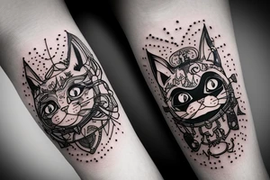 A little cat with a boar's face tattoo idea