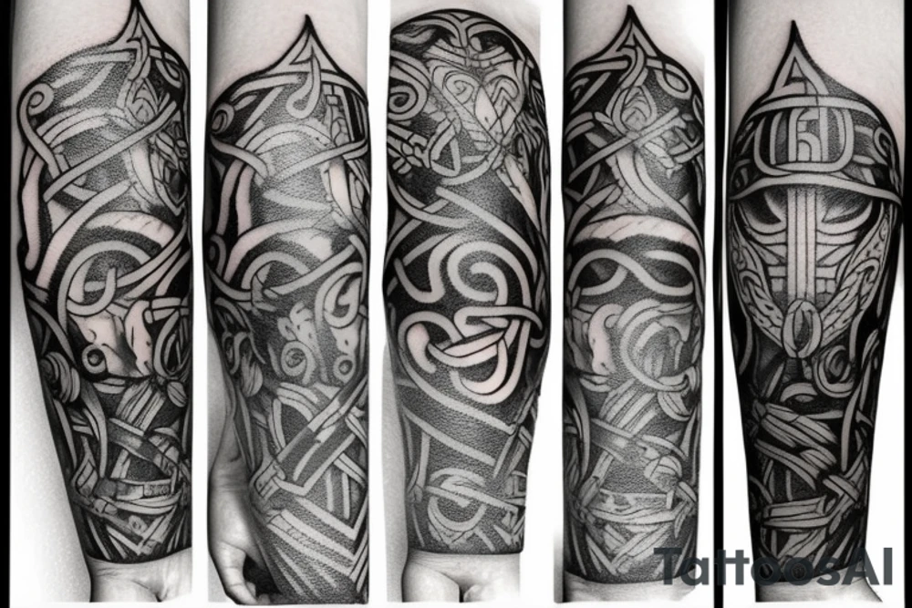 full hand viking tatoo tattoo idea