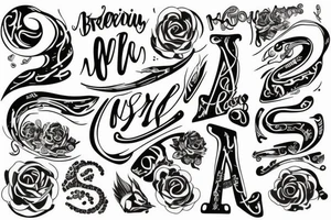 Letter work that says breelyn tattoo idea