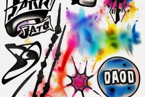 colored streaks from hitting a paintball ball tattoo idea