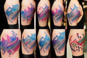 colored streaks from hitting a paintball ball tattoo idea