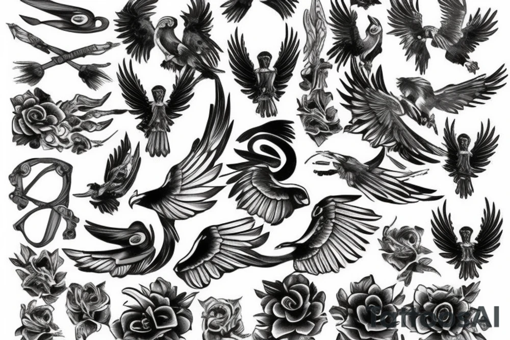 Black eagle tattoo idea