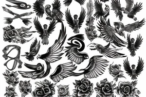 Black eagle tattoo idea
