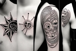 Couple tattoos, Sun and moon tattoo idea