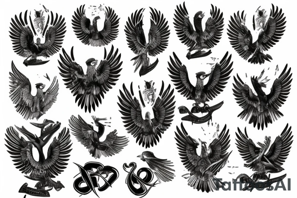 Black eagle tattoo idea