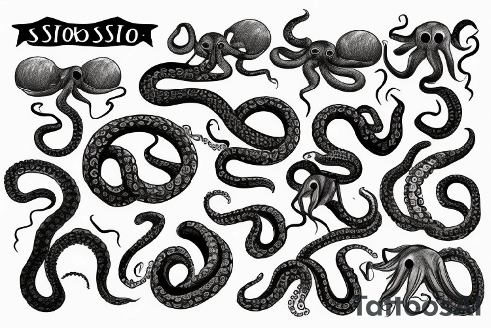 Octopus snakes tattoo idea