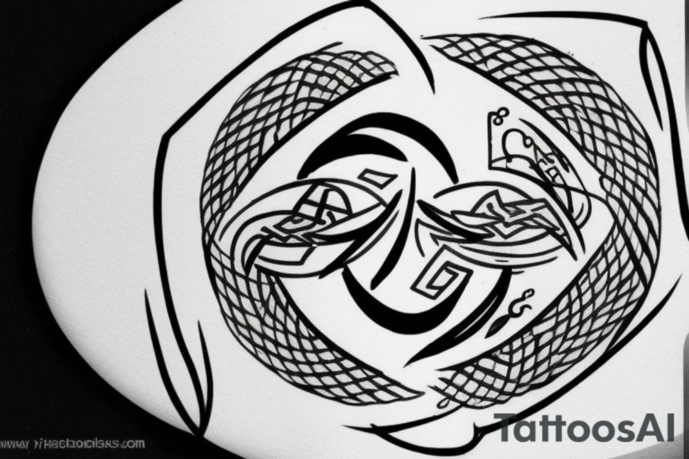 yinyang and peace symbol in one image tattoo idea