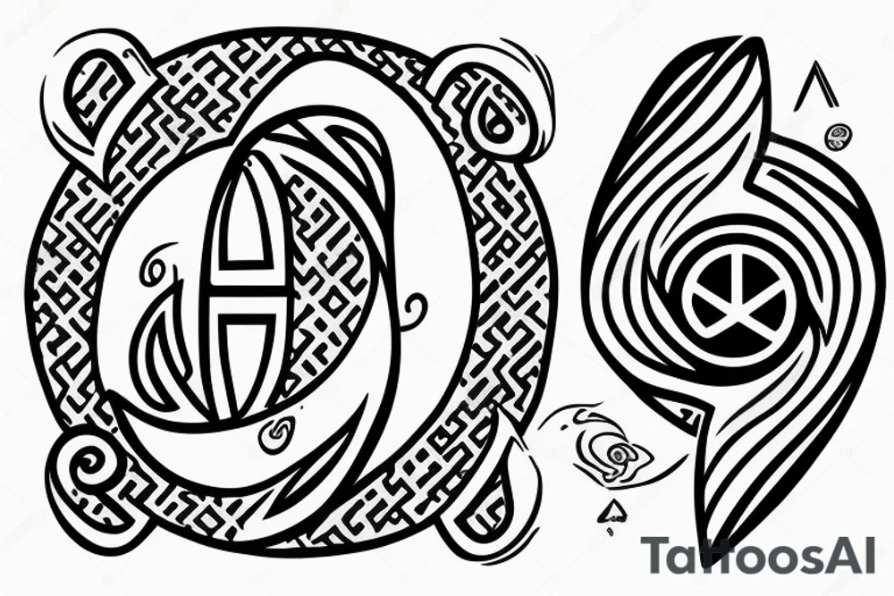 yinyang and peace symbol in one image tattoo idea