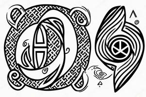 yinyang and peace symbol in one image tattoo idea
