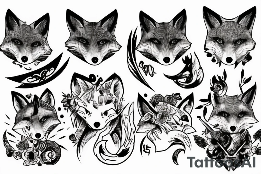 fox katana tattoo idea