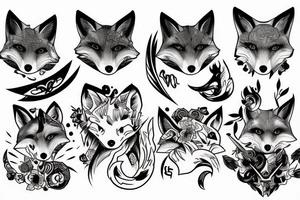 fox katana tattoo idea