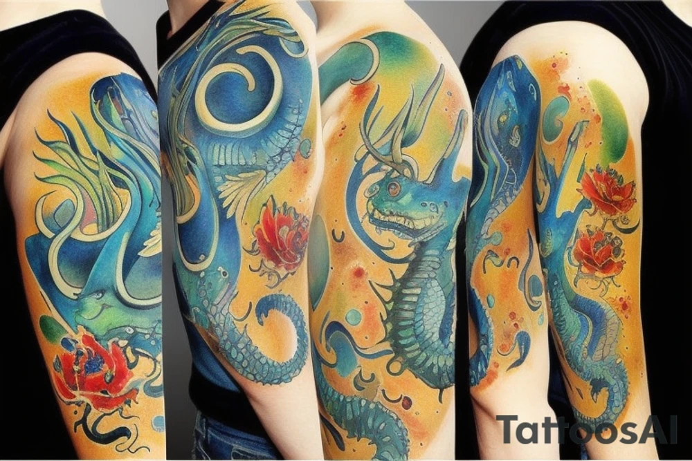 Water dragon tattoo idea
