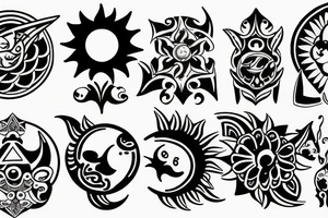 Couple tattoos, Sun and moon tattoo idea