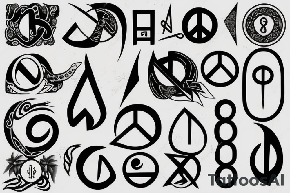Yinyang and peace symbol in one image tattoo idea | TattoosAI